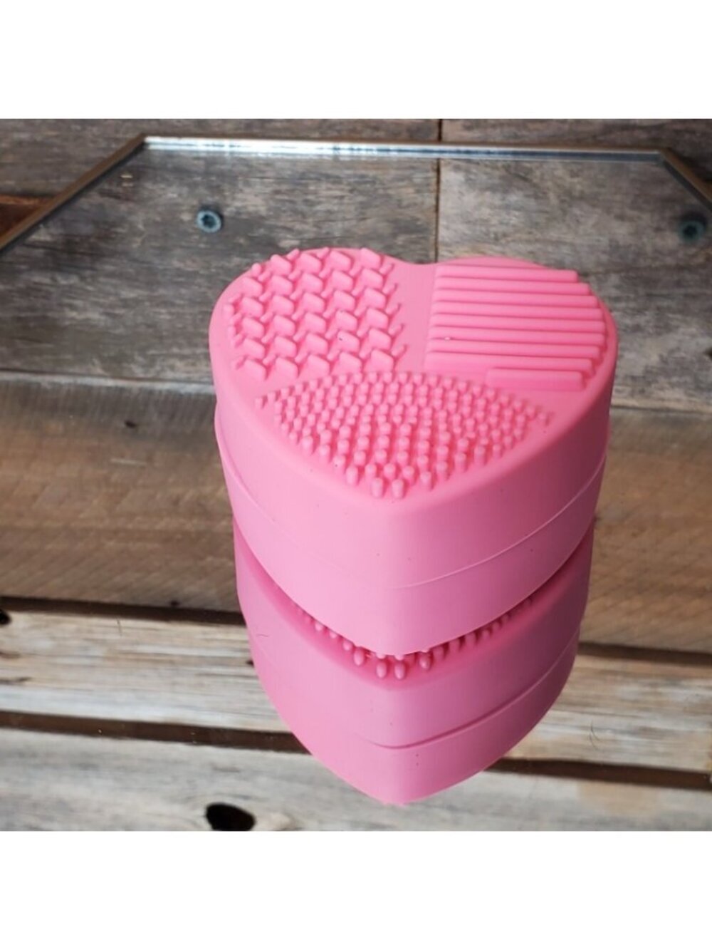 Silicone Makeup Brush Cleaning Pads - Light Pink - Set of 2 - Heart